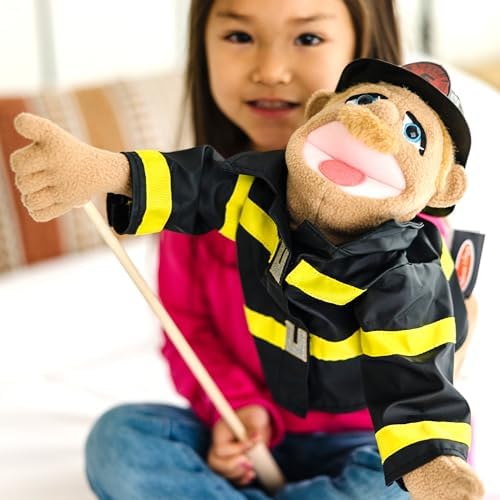 Melissa & Doug Melissa Doug Rescue Puppet Set - Police Officer and Firefighter - Soft Plush