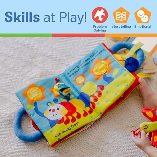 Melissa & Doug Melissa Doug Kaas My First Activity Book 8-Page Soft Book for Babies and Toddlers Early Learning Developmental Plush