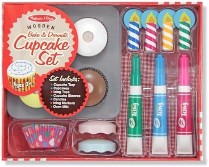 Melissa & Doug Melissa Doug Bake and Decorate Wooden Cupcake Play Food Set - FSC Certified