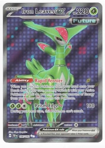 Pokemon - Iron Leaves ex 186162 - Temporal Forces - Full Art - Ultra Rare - Holo Foil Card
