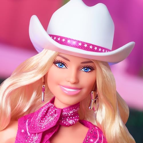 Barbie The Movie Doll Margot Robbie as in Pink Western Outfit Pinksilver