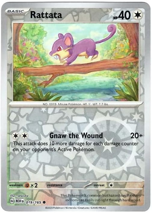 Pokemon - Rattata 019165 - Pokemon 151 - Reverse Foil - Single Card