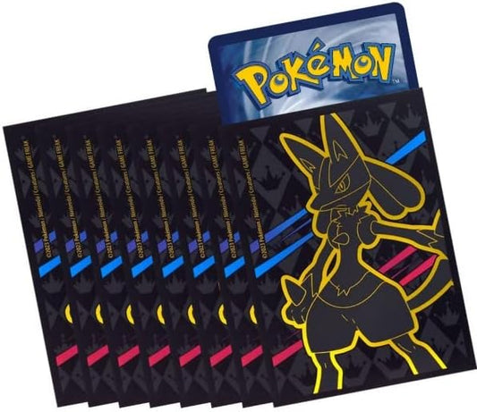 Pokemon - Lucario Card Sleeves - Deck Protectors - x65 - Crown Zenith
