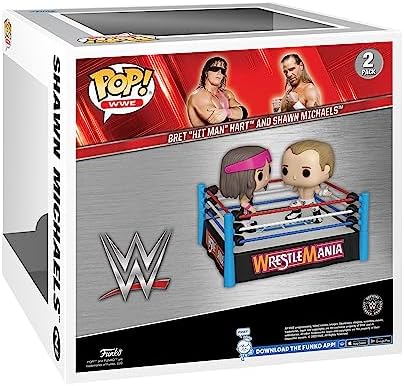 Funko Pop Moments WWE - Bret Hart Hit Man Hart and Shawn Michaels - Collectable Vinyl Figure