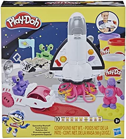 Play-Doh 0 Rocket Set with Moon Vehicle 8 Space and 10 Multi-Coloured