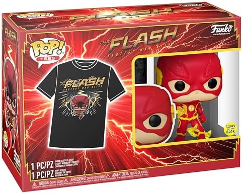 Funko Pop Toy Figure - The Flash - DC Comics - T-Shirt - Clothes with Collectable Vinyl Figure