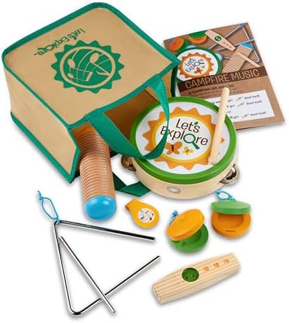 Melissa & Doug Melissa Doug Lets Explore Camp Music Wooden and Metal Instruments 10 Pieces