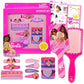 Disney Barbie Hair Set for Girls - Barbie Clamshell Hair Brush 4 Snap Clips 3 Barrettes 8