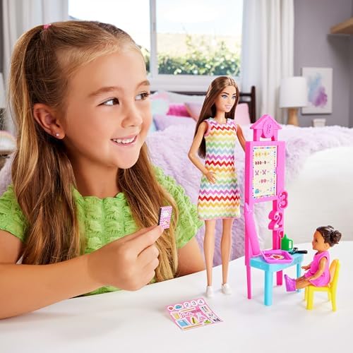 Barbie Teacher Doll with Brunette Fashion Doll with Printed Dress 1 Toddler Doll Teaching