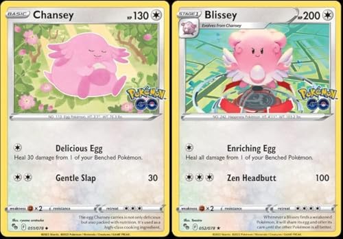 Pokemon Blissey 052078 - Pokemon Go - Foil - Evolution Card Lot - Chansey