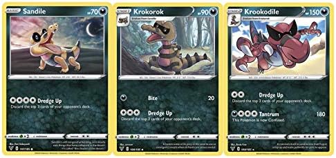 Pokemon Evolution Set - Krookodile 109185 - Krokorok Sandile - Vivid Voltage - Rare 3
