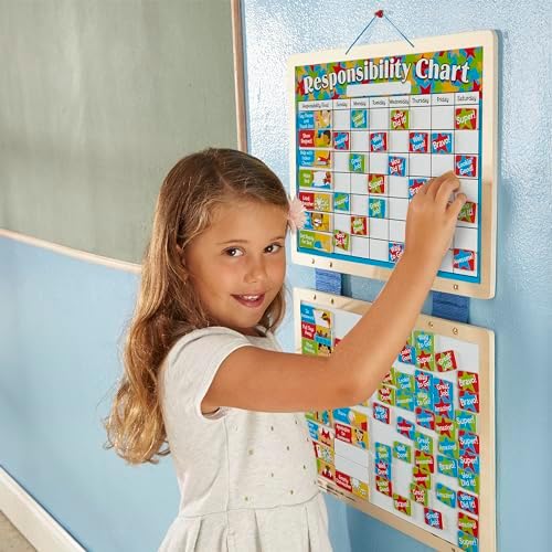 Melissa & Doug Melissa Doug Deluxe Wooden Magnetic Responsibility Chart With 90 Magnets