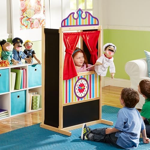 Melissa & Doug Melissa Doug Deluxe Puppet Theater - Sturdy Wooden Construction - Puppet