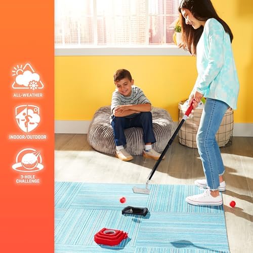 NERF Trick Shot Golf Set - Indoor Outdoor Putting Trick Shot Golf Set - Includes Putter