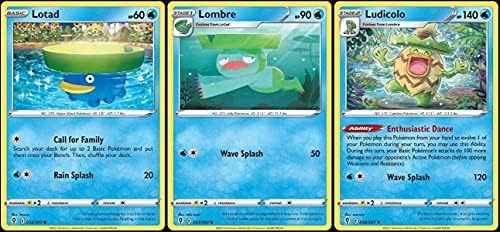 Pokemon Ludicolo 034203 - Evolving Skies - Evolution Card Set- Lombre Lotad- Rare 3 Card