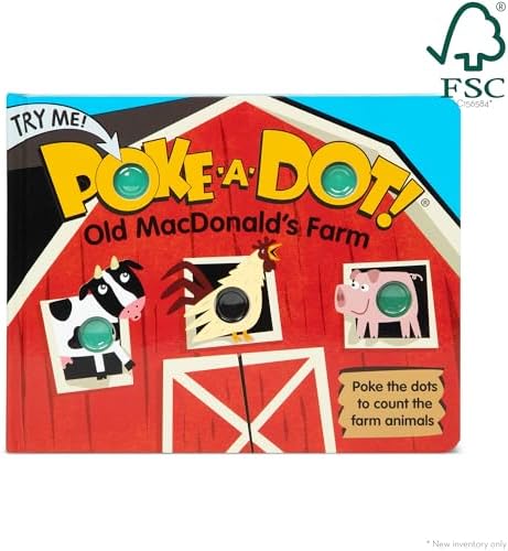 Melissa & Doug Melissa Doug Children's Book - Poke-a-Dot Old MacDonald's Farm Board Book