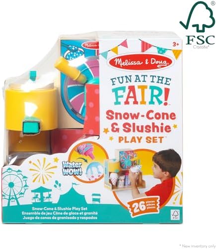 Melissa & Doug Melissa Doug Fun at The Fair Wooden Snow-Cone and Slushie Play Food Set -