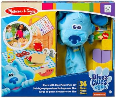 Melissa & Doug Melissa Doug Blue's Clues You Share with Blue Picnic with Hand Puppet -