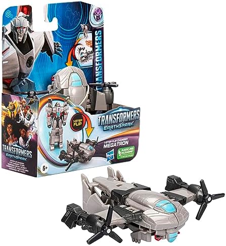 Transformers EarthSpark 1-Step Flip Changer Megatron 4-Inch Action Figure Robot for