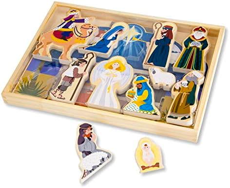 Melissa & Doug Melissa Doug Classic Wooden Christmas Nativity Set With 4-Piece Stable and