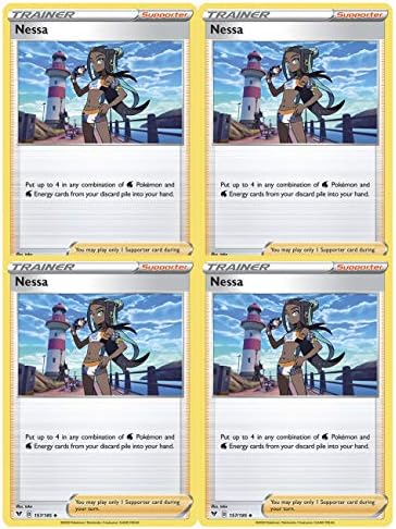 Pokemon Trainer Set - Nessa 157185 - Sun Moon Vivid Voltage - x4 Supporter Card Lot