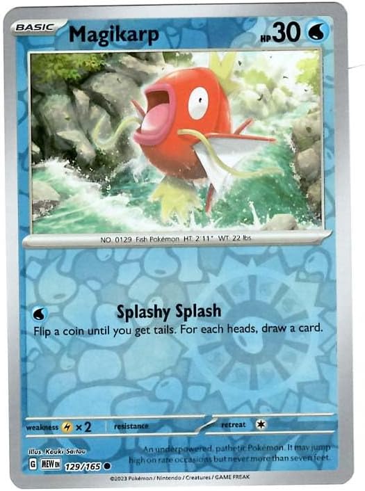 Pokemon - Magikarp 129165 - Pokemon 151 - Reverse Foil - Single Card