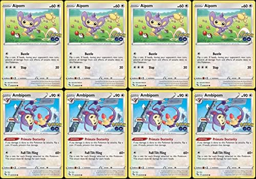 Pokemon Ambipom 057078 - Pokemon Go - Evolution Card Lot - Aipom Playset x8
