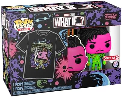 Funko Pop Tee What If - Killmonger - Large - L - Anything Goes - T-Shirt - Clothes with Collectable Vinyl Figure