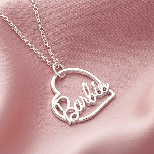 Barbie Script Heart Necklace