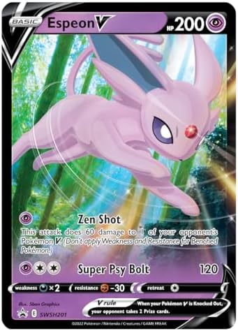 Pokemon TCG V Heroes Tin Espeon 1 Foil Card 4 Booster PacksSingleMulticolor