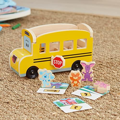 Melissa & Doug Melissa Doug Blue's Clues You Wooden Pull-Back School Bus 9 Pieces