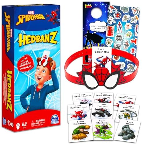Marvel Spiderman Hedbanz Game - Spiderman Gift Hedbanz Game Plus and More for Boys Marvel