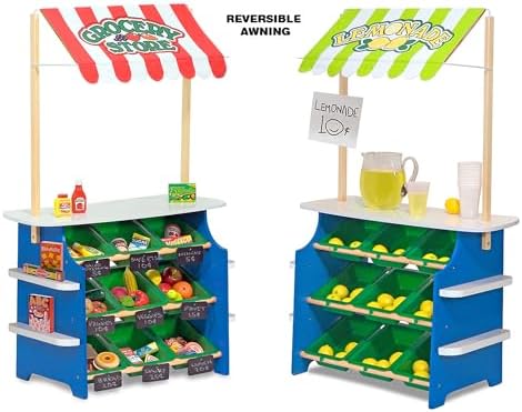 Melissa & Doug Melissa Doug Wooden Grocery Store and Lemonade Stand - Reversible Awning 9
