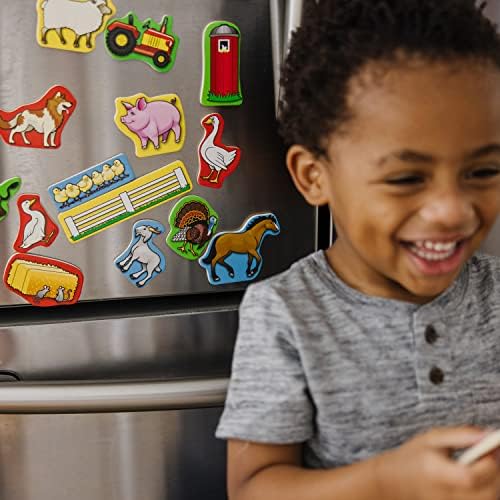 Melissa & Doug Melissa Doug 20 Wooden Farm Magnets in a Box Cute Barnyard Animal Fridge