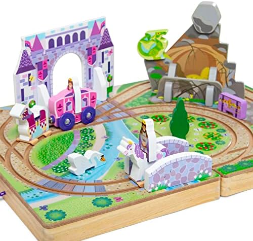 Melissa & Doug Melissa Doug 19-Piece Wooden Take-Along Tabletop Kingdom - Carriage Horse