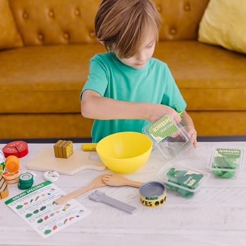 Melissa & Doug Melissa Doug Slice and Toss Salad - 52 Wooden and Felt Pieces Green -