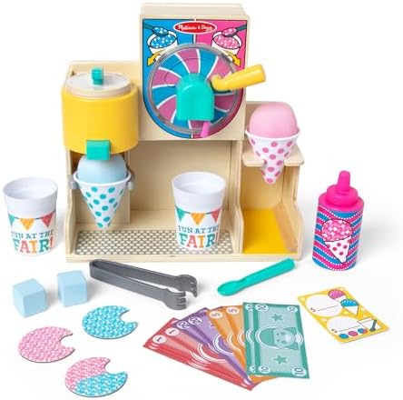 Melissa & Doug Melissa Doug Fun at The Fair Wooden Snow-Cone and Slushie Play Food Set -
