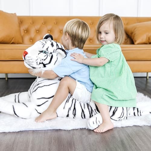 Melissa & Doug Melissa Doug Giant Siberian White Tiger - Lifelike Stuffed Animal over 5 feet long - Extra Large Plush