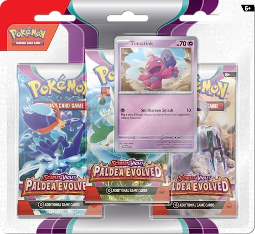 Pokemon TCG Pokemon Scarlet Violet SV02 Paldea Evolved 3 Pack Blister - Tinkatink