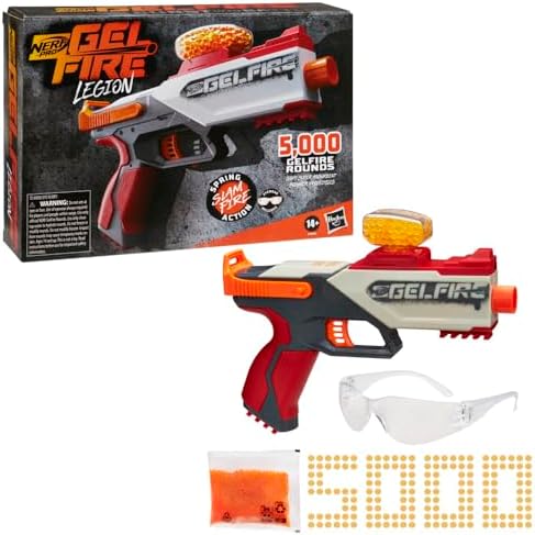 Nerf Pro Gelfire Legion Spring Action Blaster 5000 Rounds 130 Hopper Protective Eyewear