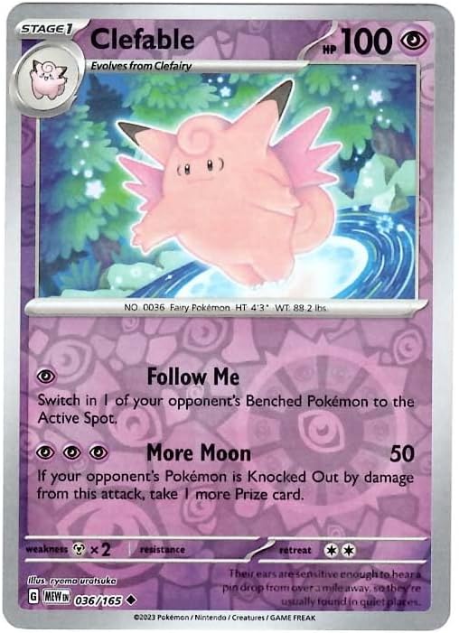 Pokemon - Clefable 036165 - Pokemon 151 - Reverse Foil - Single Card