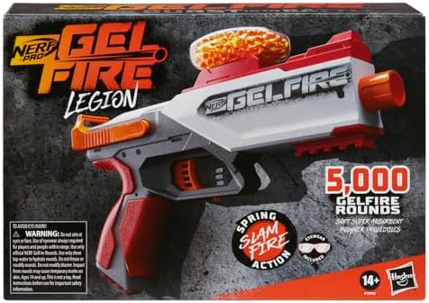 Nerf Pro Gelfire Legion Spring Action Blaster 5000 Rounds 130 Hopper Protective Eyewear