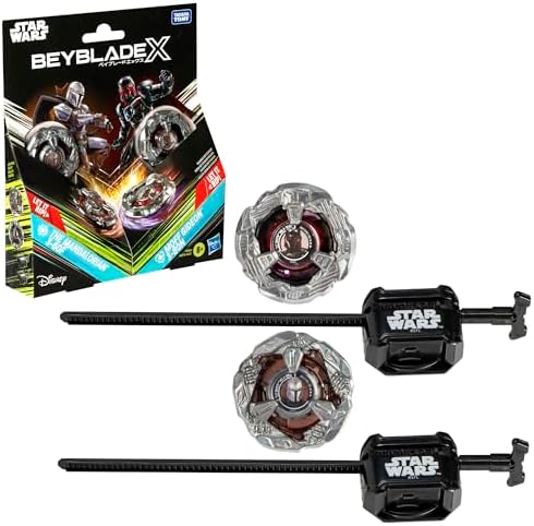 Hasbro Beyblade X and Star Wars Collab The Mandalorian 3-60F vs. Moff Gideon 3-80N