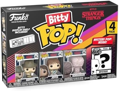 Funko Pop Bitty Stranger Things - Hopper Joyce Demogorgon - Closed Face and Mystery Chase