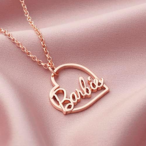 Barbie Script Heart Necklace
