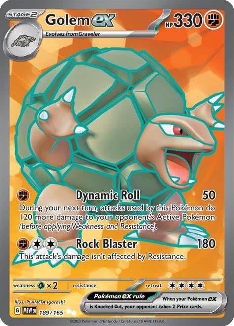 Pokemon - Golem ex 189165 - Pokemon 151 -Full Art - Ultra Rare - Single Card
