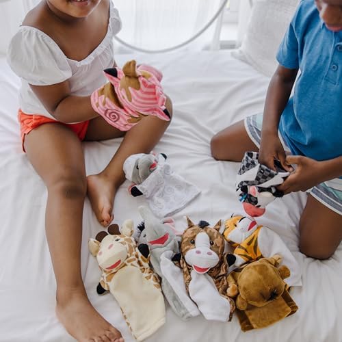 Melissa & Doug Melissa Doug Animal Hand Puppets Set of 2 4 animals in each - Zoo Friends