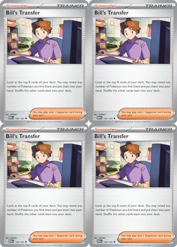 Pokemon Bill's Transfer 156165 - Pokemon 151 - Trainer Card Set - Playset 4X