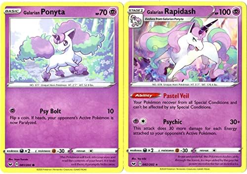 Pokemon Galarian Rapidash 82202 Sword Shield - Rare - Evolution Pokemon Card Lot -