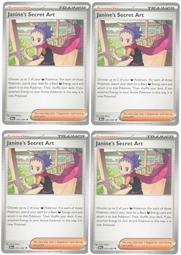 Pokemon Janines Secret Art - Shrouded Fable Pokemon Card Lot x4 Playset